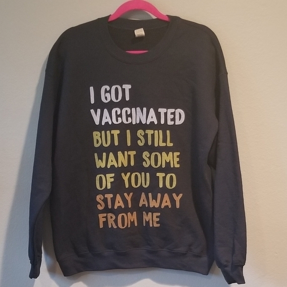 Gildan I Got Vaccinated But Fleece Lined Sweatshirt Women's Size L - Picture 1 of 3